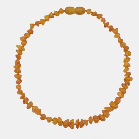 Amber babies necklace with raw amber beads